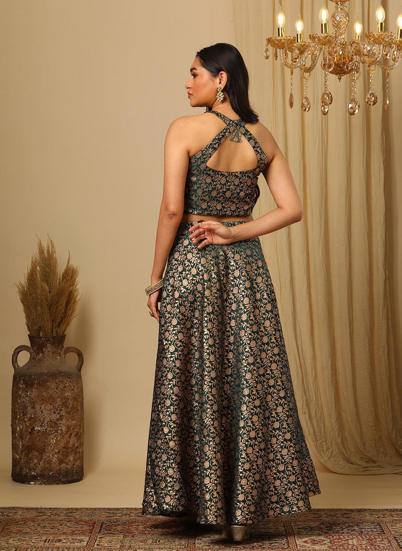 Globus Women Printed Sleeveless Top & Skirt Festive Co-Ord Set - Image 4